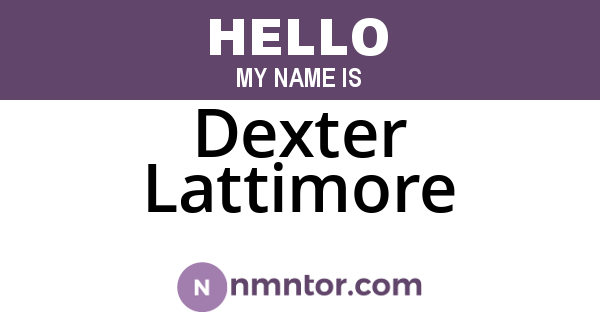 Dexter Lattimore
