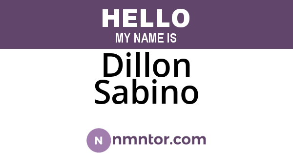Dillon Sabino