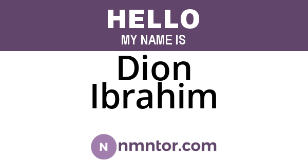 Dion Ibrahim