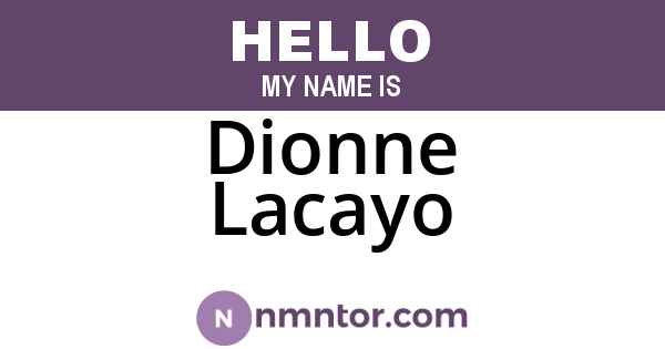 Dionne Lacayo