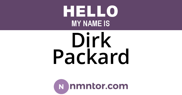 Dirk Packard