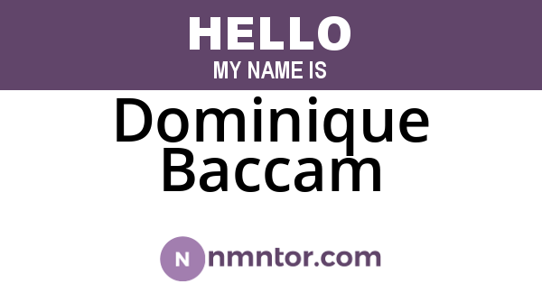Dominique Baccam