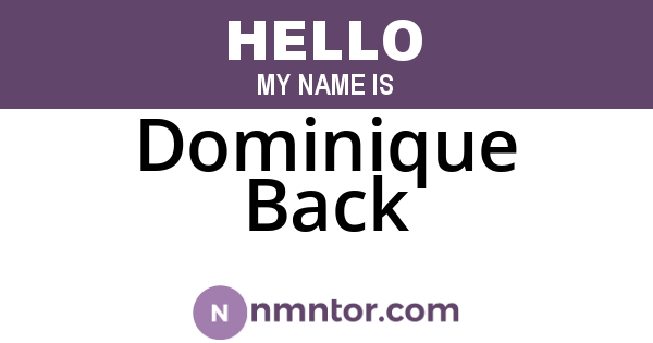 Dominique Back