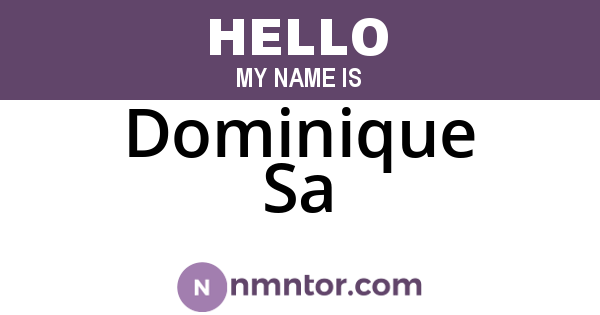 Dominique Sa