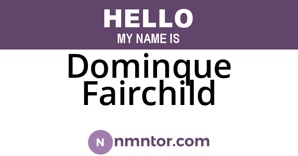 Dominque Fairchild