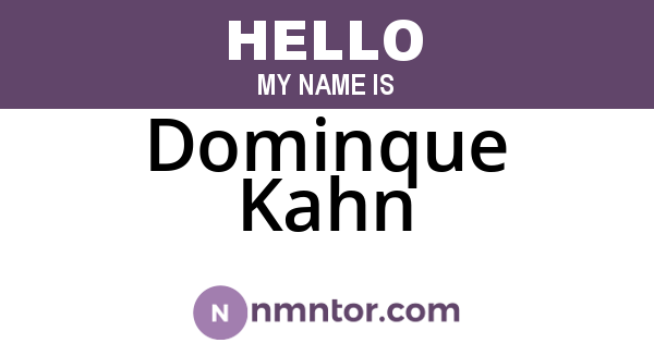 Dominque Kahn