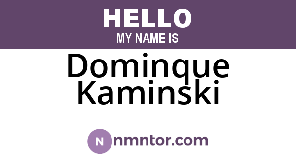 Dominque Kaminski