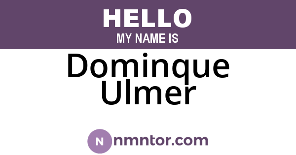 Dominque Ulmer