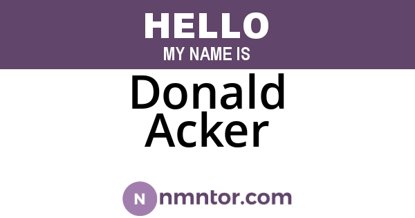Donald Acker