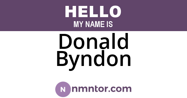 Donald Byndon