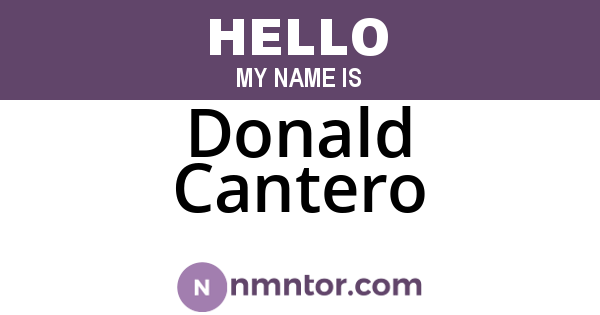 Donald Cantero
