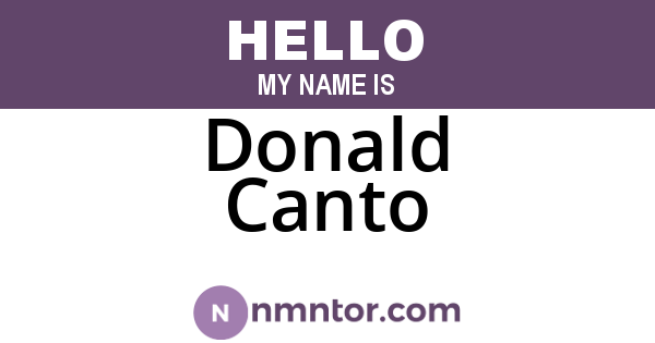 Donald Canto