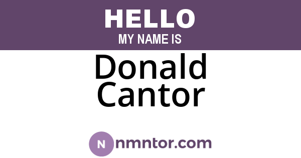 Donald Cantor