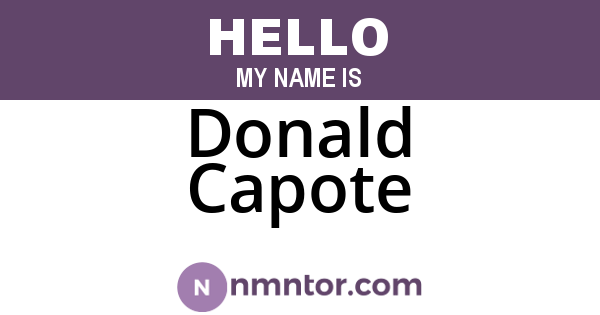 Donald Capote