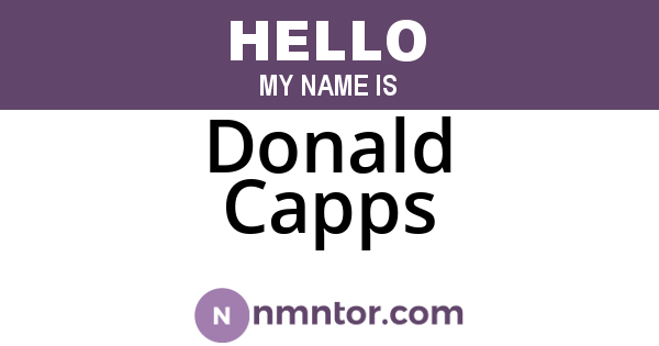 Donald Capps