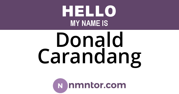 Donald Carandang