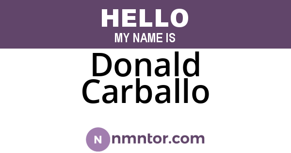 Donald Carballo
