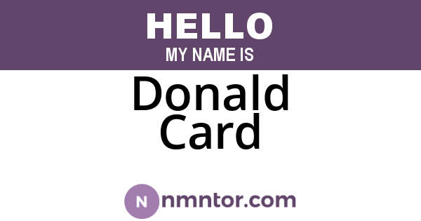 Donald Card