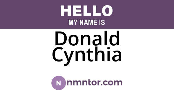 Donald Cynthia