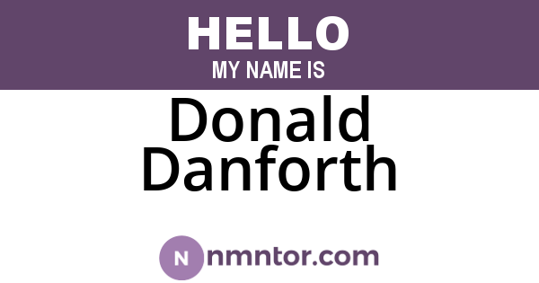 Donald Danforth