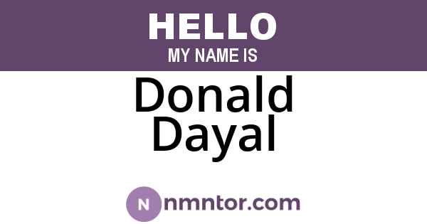 Donald Dayal
