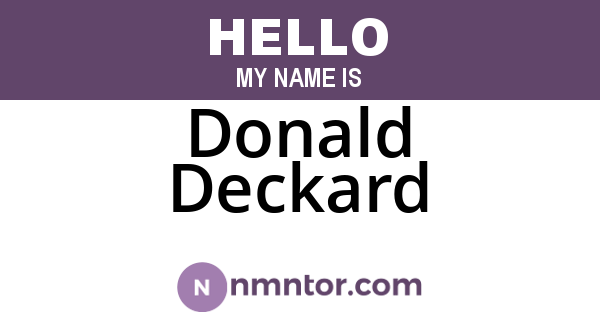 Donald Deckard