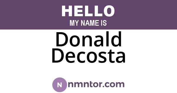 Donald Decosta