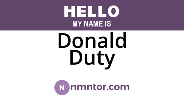 Donald Duty