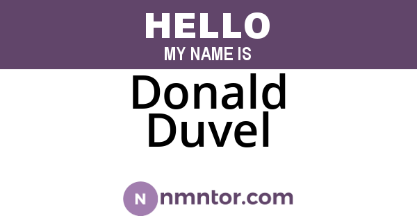 Donald Duvel