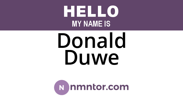 Donald Duwe