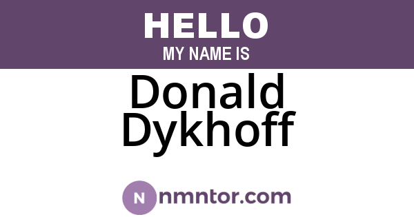 Donald Dykhoff