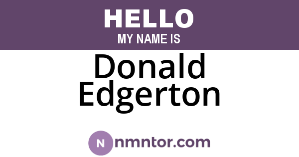 Donald Edgerton