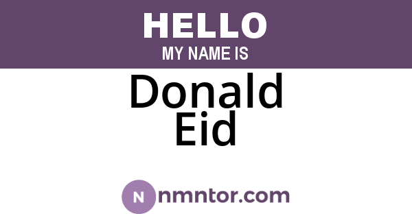 Donald Eid
