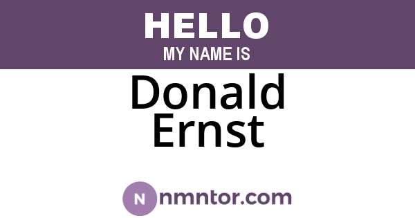 Donald Ernst