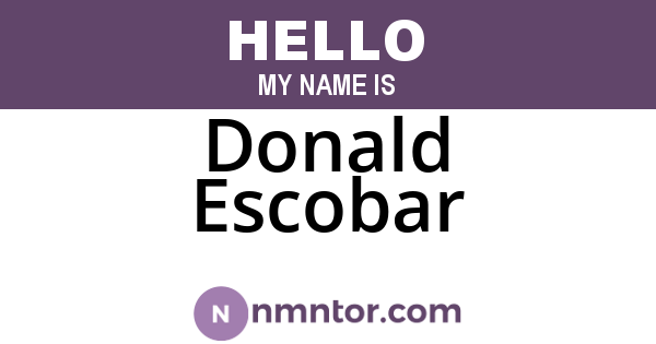 Donald Escobar