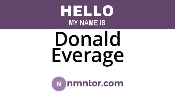Donald Everage