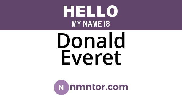 Donald Everet