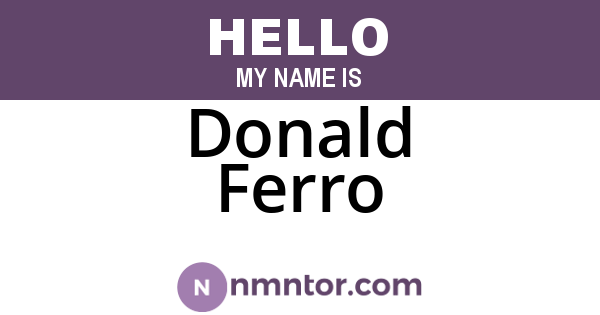Donald Ferro