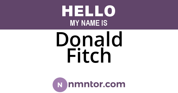 Donald Fitch