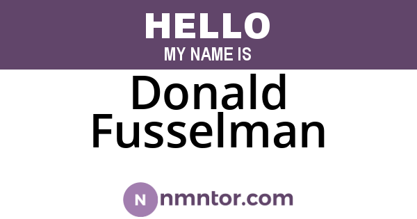 Donald Fusselman