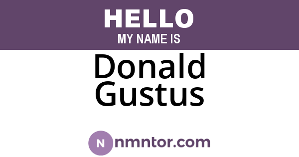 Donald Gustus