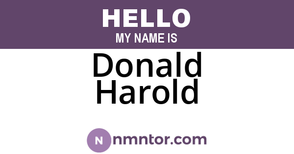 Donald Harold