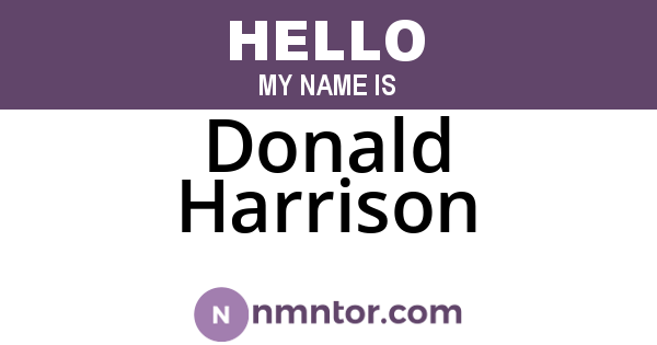 Donald Harrison