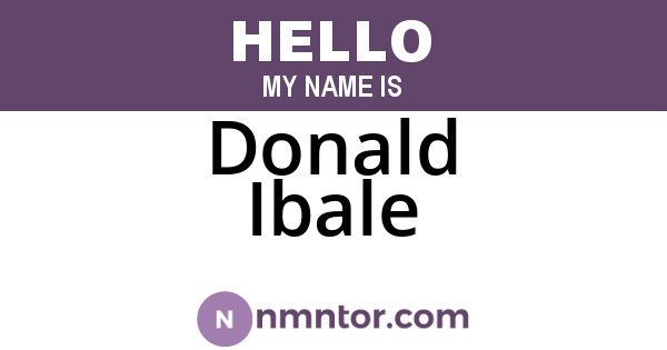 Donald Ibale