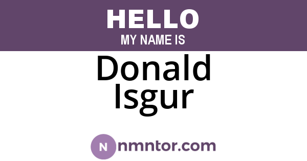 Donald Isgur