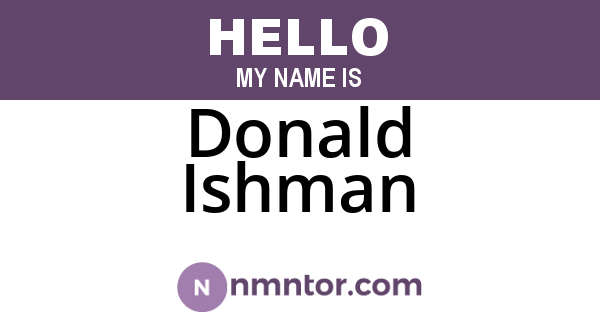 Donald Ishman