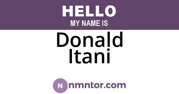 Donald Itani