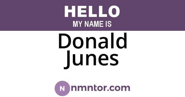 Donald Junes
