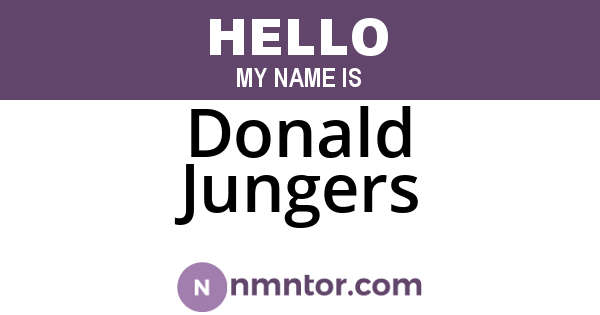 Donald Jungers