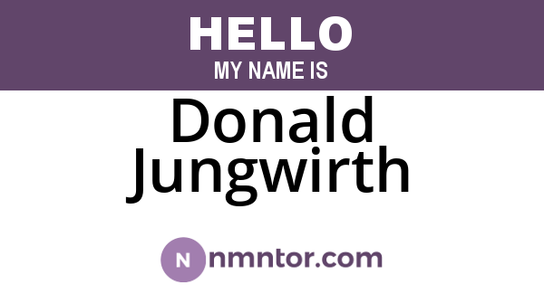 Donald Jungwirth